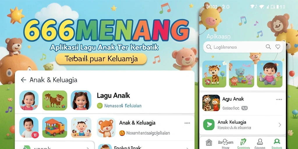 Tampilan antarmuka aplikasi 666MENANG yang menarik untuk anak-anak.