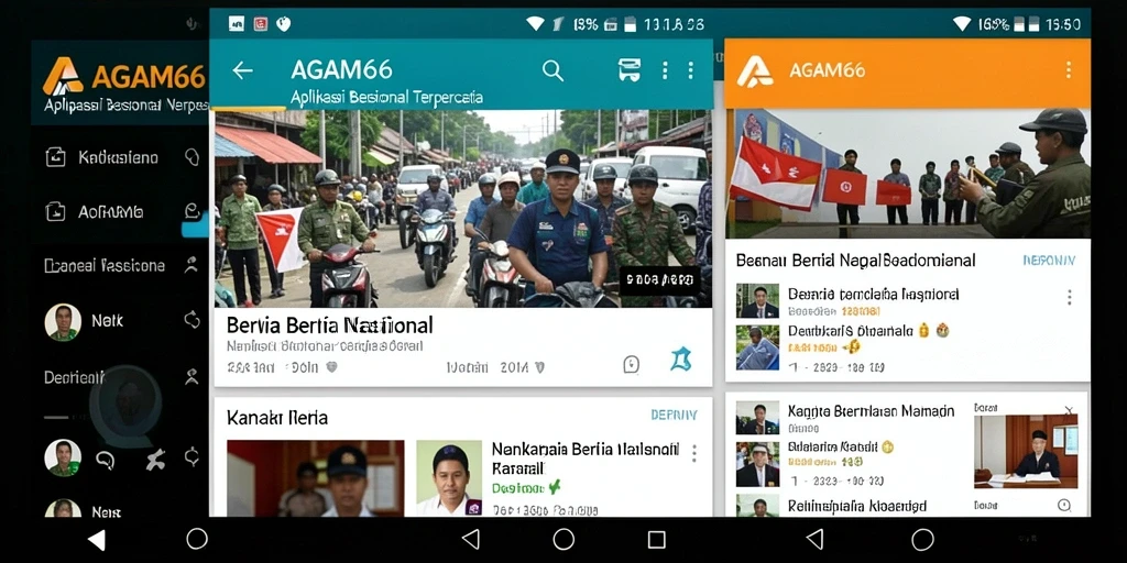 Antarmuka AGAM66 menampilkan berita nasional yang terbaru.