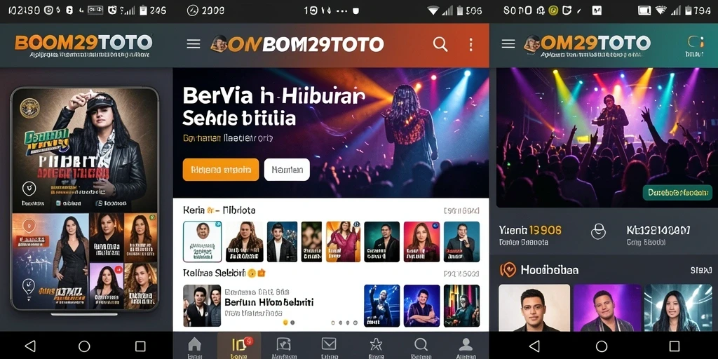Antarmuka menarik dengan berita terkini selebriti.
