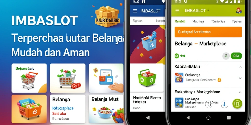 Tampilan antarmuka aplikasi IMBASLOT yang user-friendly untuk belanja online.