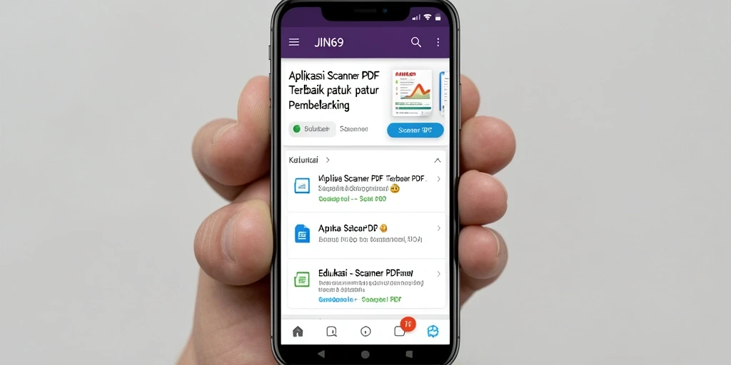 Antarmuka utama JIN69 menampilkan fitur scanner PDF yang mudah digunakan.