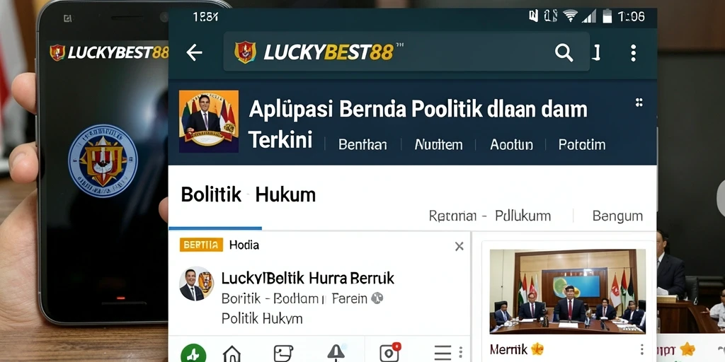 Antarmuka LUCKYBEST88 menampilkan berita politik dan hukum yang informatif.