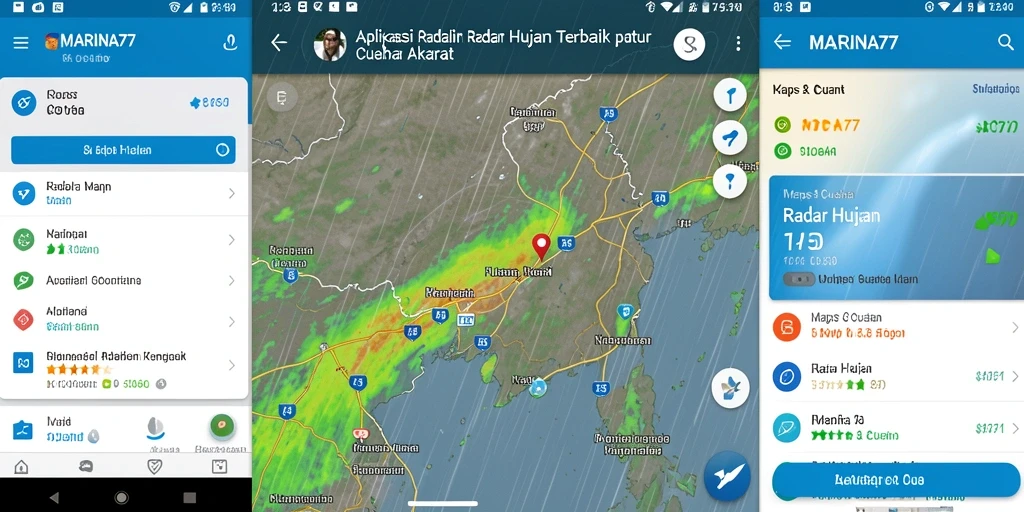Antarmuka aplikasi MARINA77 menampilkan data radar hujan dengan jelas.