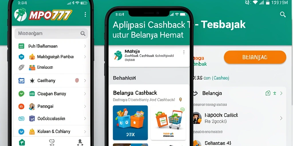 Antarmuka aplikasi MPO777 dengan fitur cashback yang menarik.