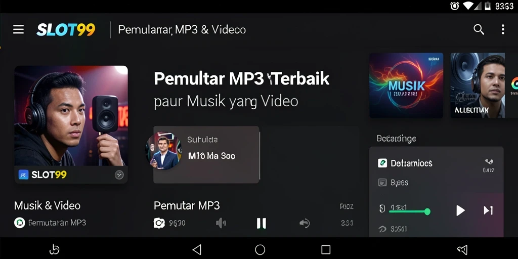 Tampilan antarmuka SLOT99 yang menarik dan fungsional untuk Pemutar MP3.